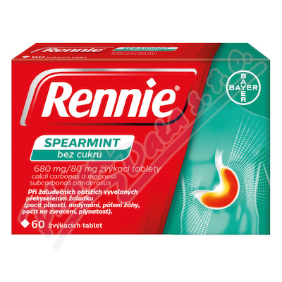 Rennie Spearm.bez cukru 680mg/80mg tb 60