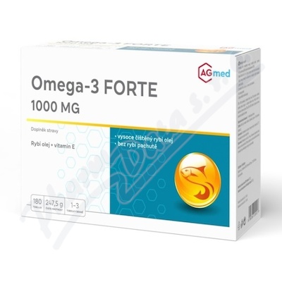 Omega-3 FORTE 1000mg ryb.o+vit.E Ag 180t