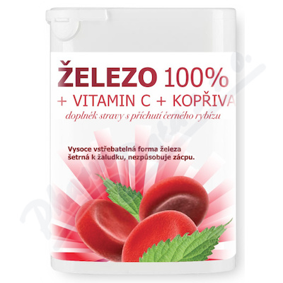 Zelezo 100% + vitamin C + kopriva tbl.90