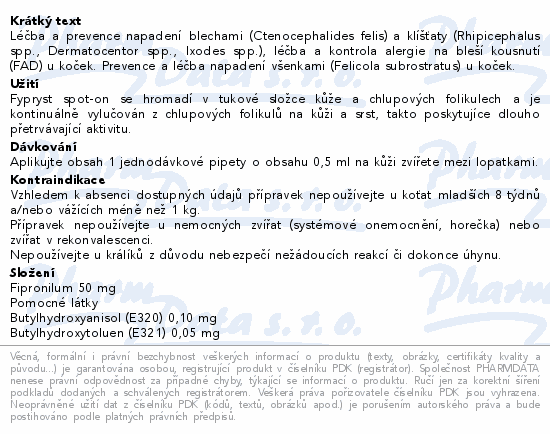 Fypryst Cat 1x0.5ml spot-on pro kočky