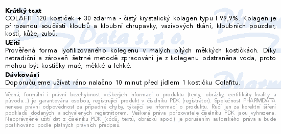 Colafit 120+30 kostiček NAVÍC