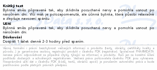 LEROS Radostné usínání konopí&vlčí mák 20x1g