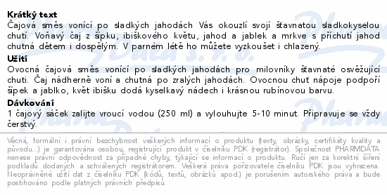 LEROS Čajový dýchánek Jahoda 20x2g