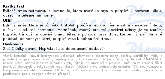 LEROS Levandulové zklidnění 20x1g